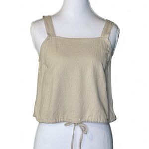 Vero Moda Beige Cropped Tie-Front Tank Top (XS)